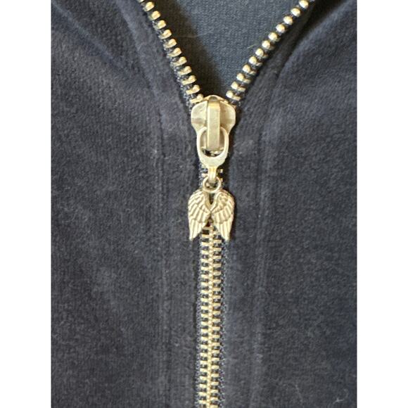 Victoria’s Secret Velour Full-Zip Hoodie Blue Size M Retro Y2K Velvet Sporty - Picture 5 of 12
